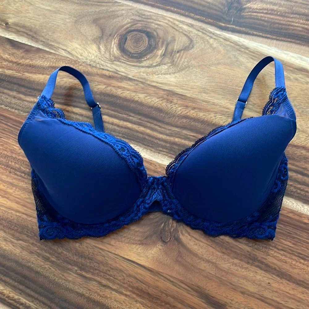 Natori Feathers Underwire Contour Bra, Blue, Size 36D - Picture 1 of 7